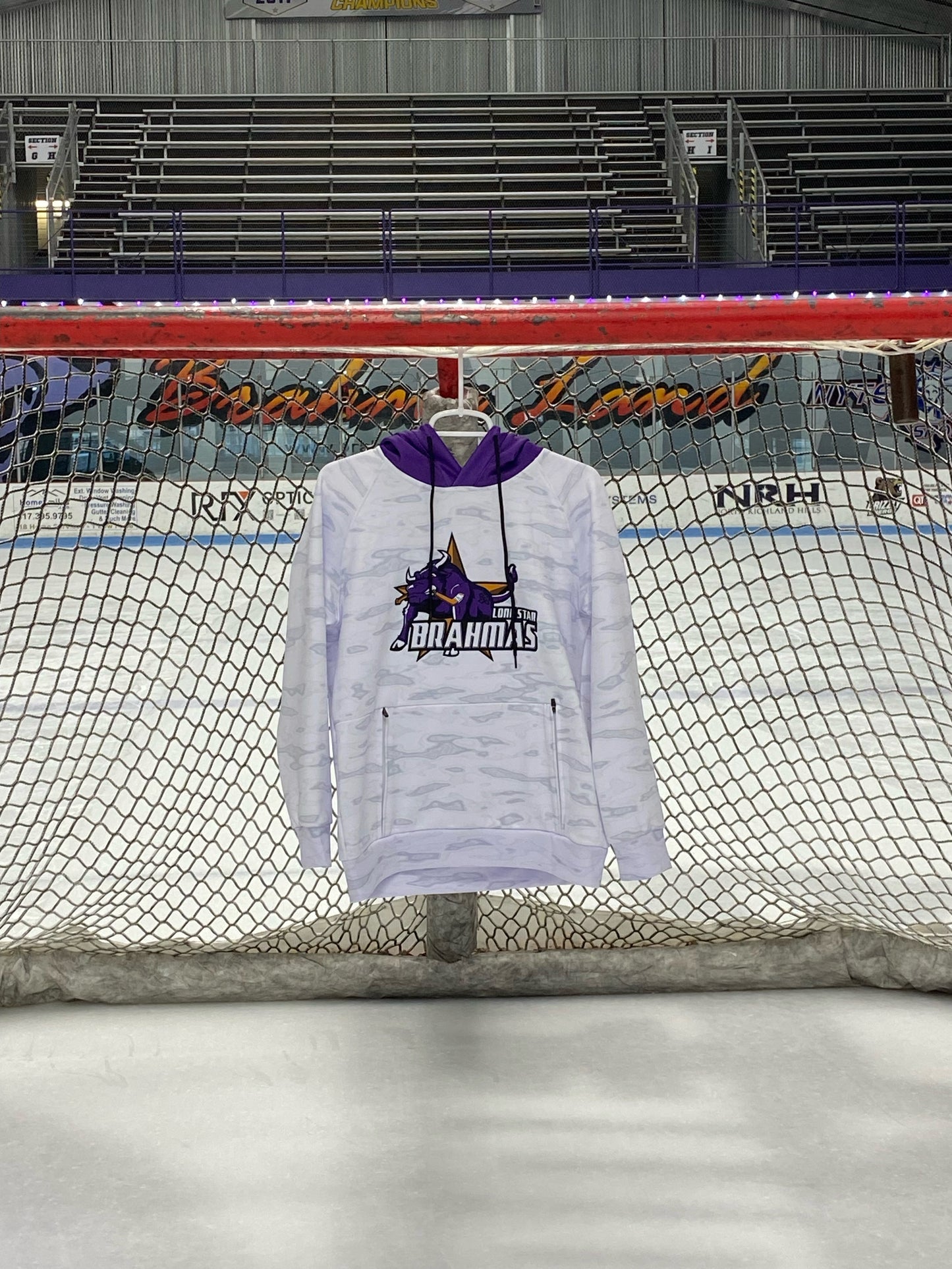 Lone Star Brahmas Sublimated Hoodie - White