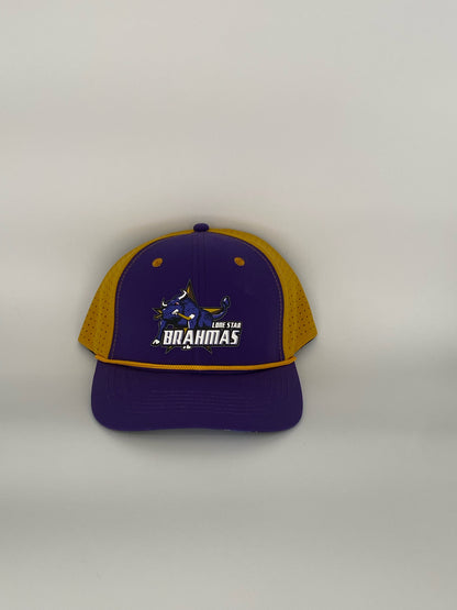 Purple and Gold Lone Star Brahmas Snapback Hat